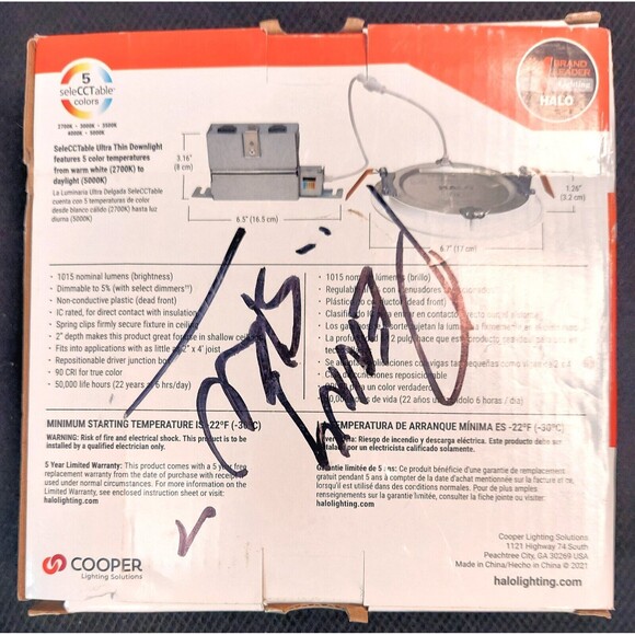 Halo 6" Ultra Thin Canless LED Downlight 1015 Lumen No Housing Req'd, 5 Color - Picture 3 of 6